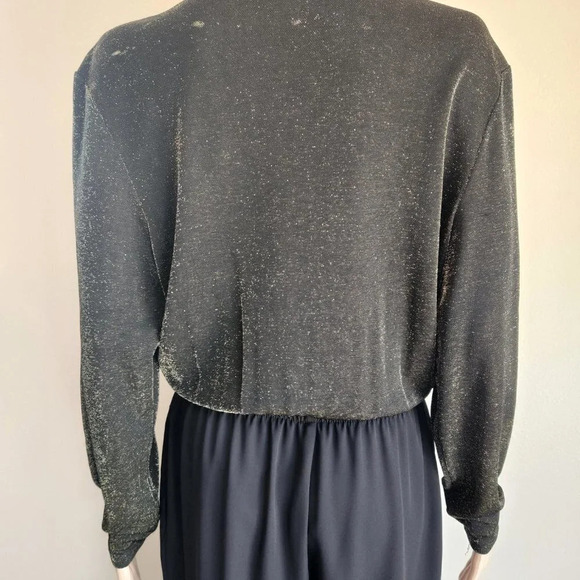 Vintage Joan Walters Womens 90’s Metal Jumpsuit Black - Picture 9 of 15